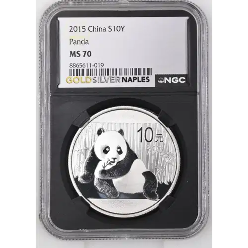 2015 - 1oz Panda Silver Coin - China 10Yn - NGC MS70 (S14-B14)